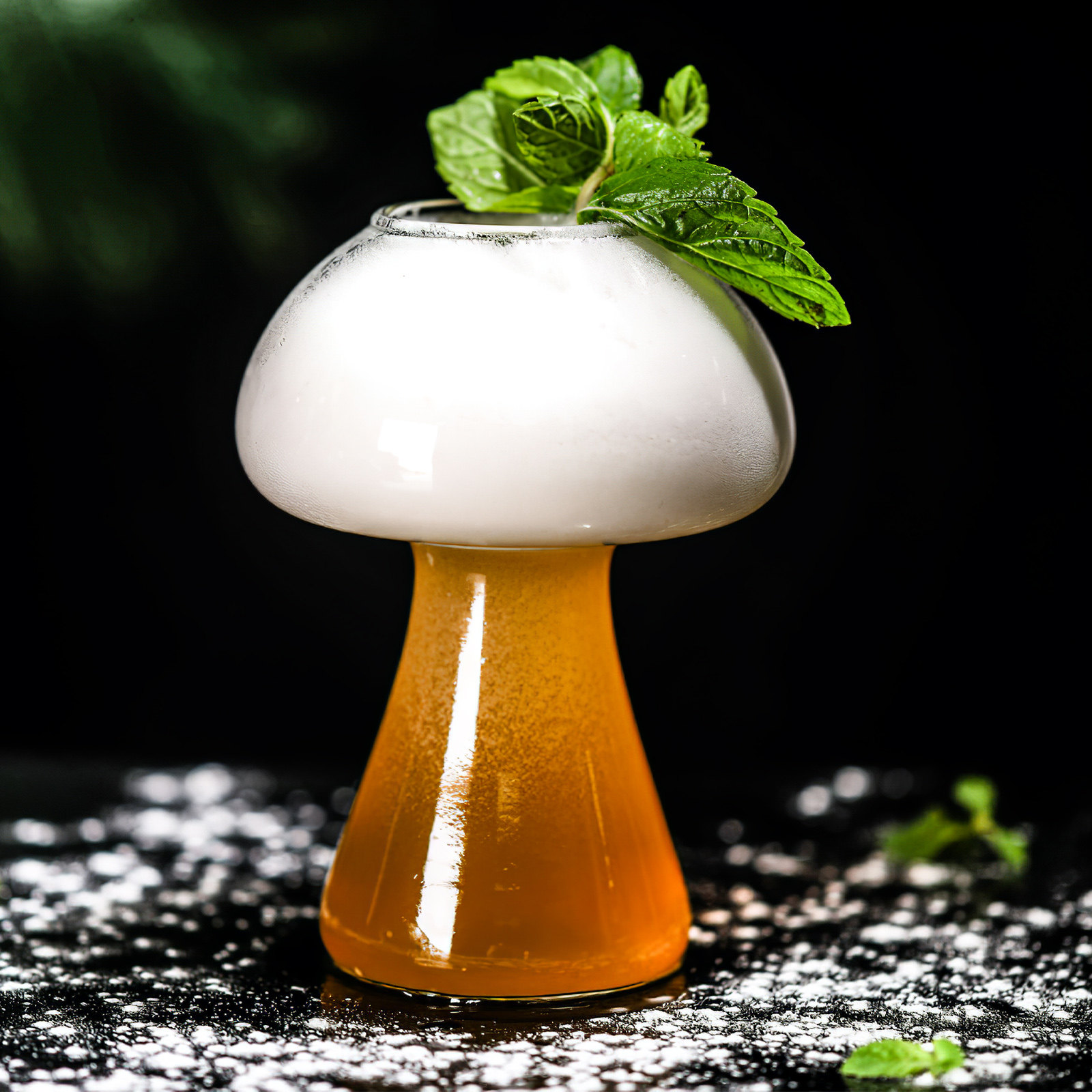 Home Bar And Restaurant - 2Pcs Mushroom Design Cocktail Glass Premium