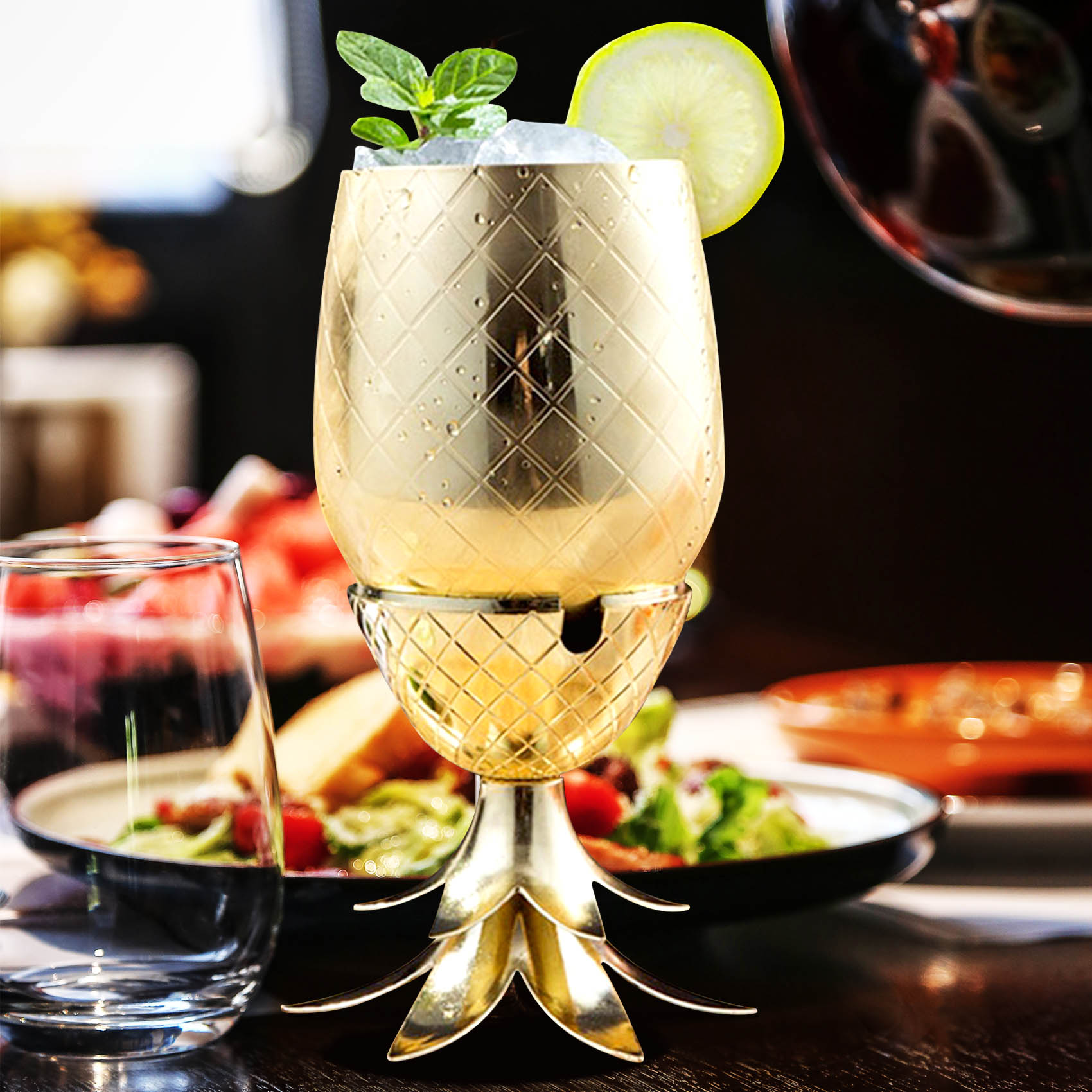 Home Bar And Restaurant - ABLA-Pineapple Cocktail Glass Metal Cup Moscow