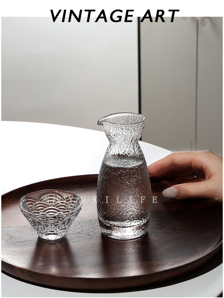 Old Fashioned Glass - Japanese Sake Glass Bottle Texture Container