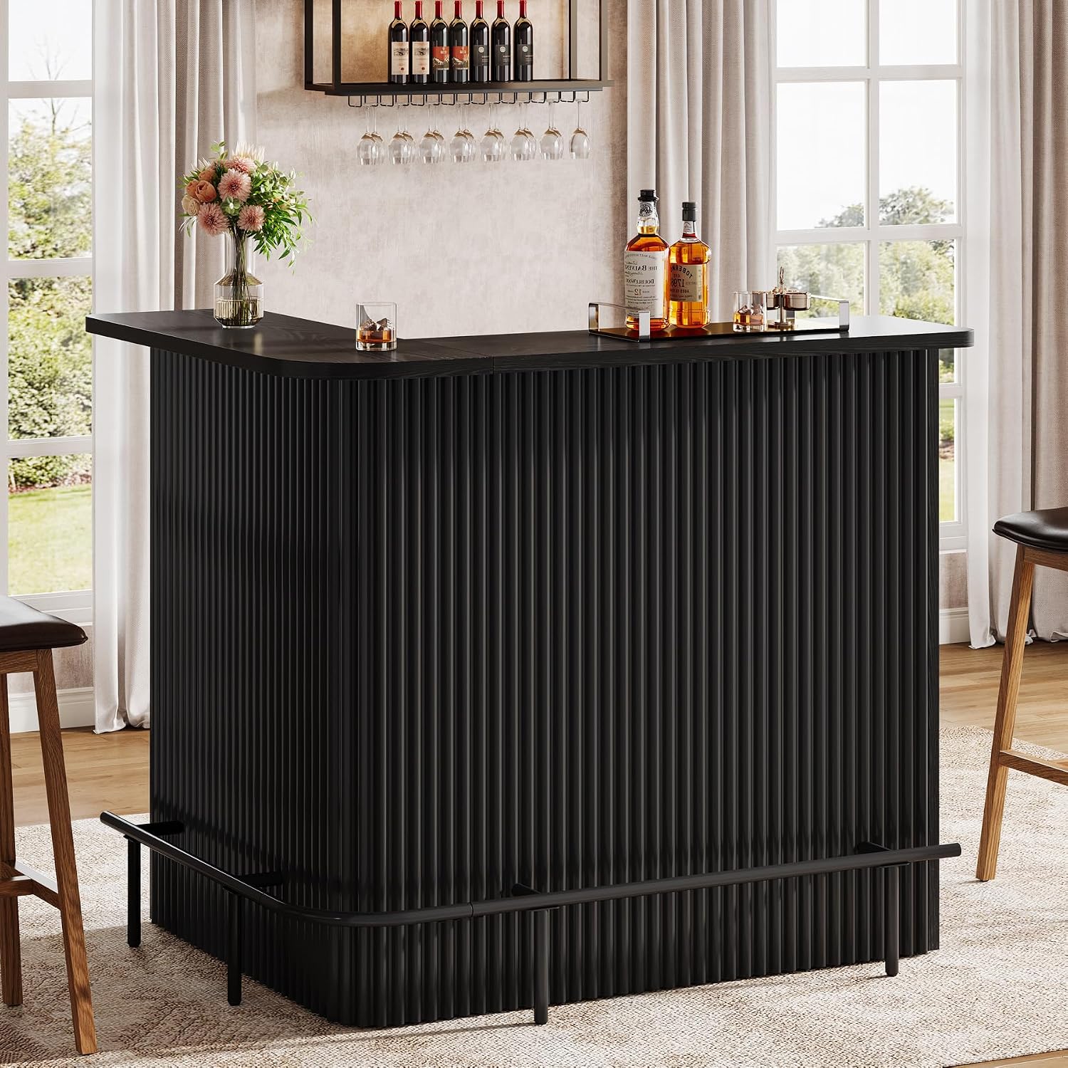 L Shaped Bar Table 4-Tier Stor - đánh giá và giá Home Bar Shelf