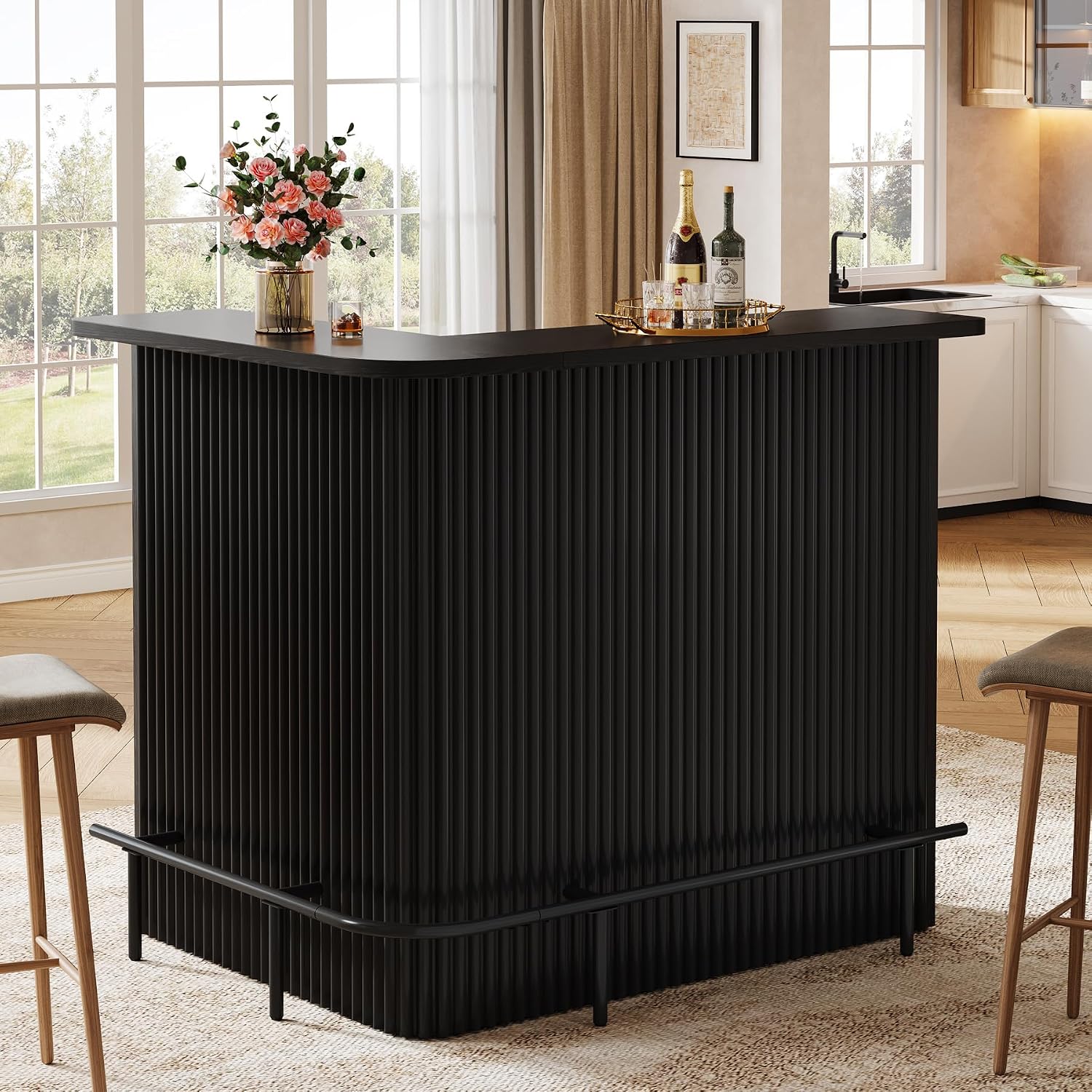 L Shaped Bar Table 4-Tier Stor - đánh giá và giá Home Bar Shelf