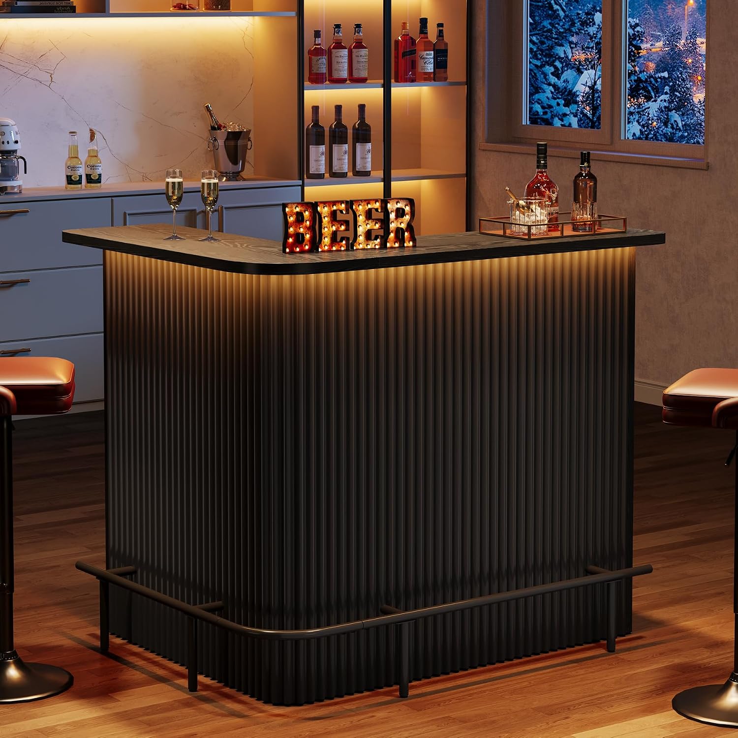 L Shaped Bar Table 4-Tier Stor - đánh giá và giá Home Bar Shelf