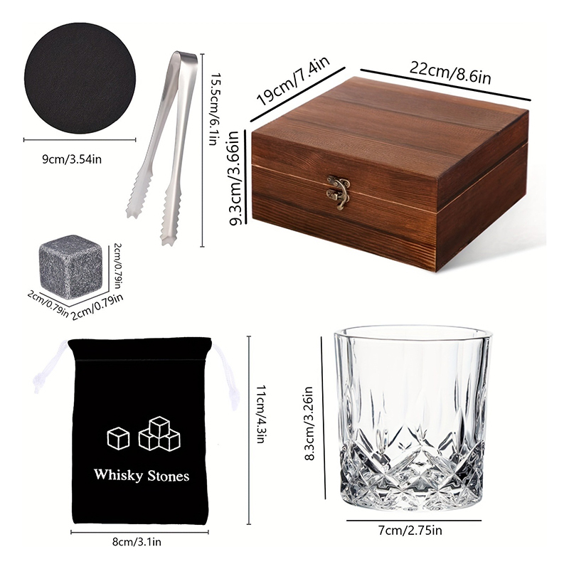 Whiskey Stones Gift Set, 8 Reu - đánh giá và giá Highball Glass Set