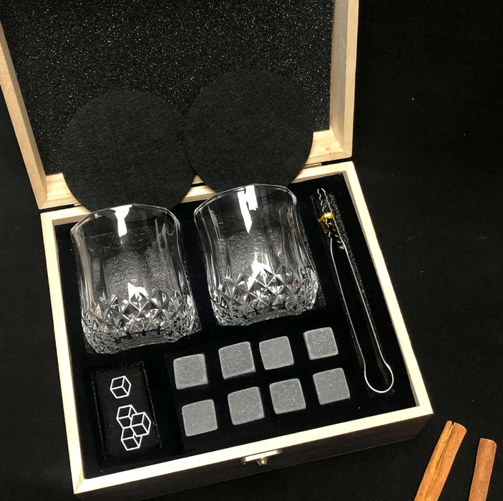 Whiskey Stones Gift Set, 8 Reu - đánh giá và giá Highball Glass Set