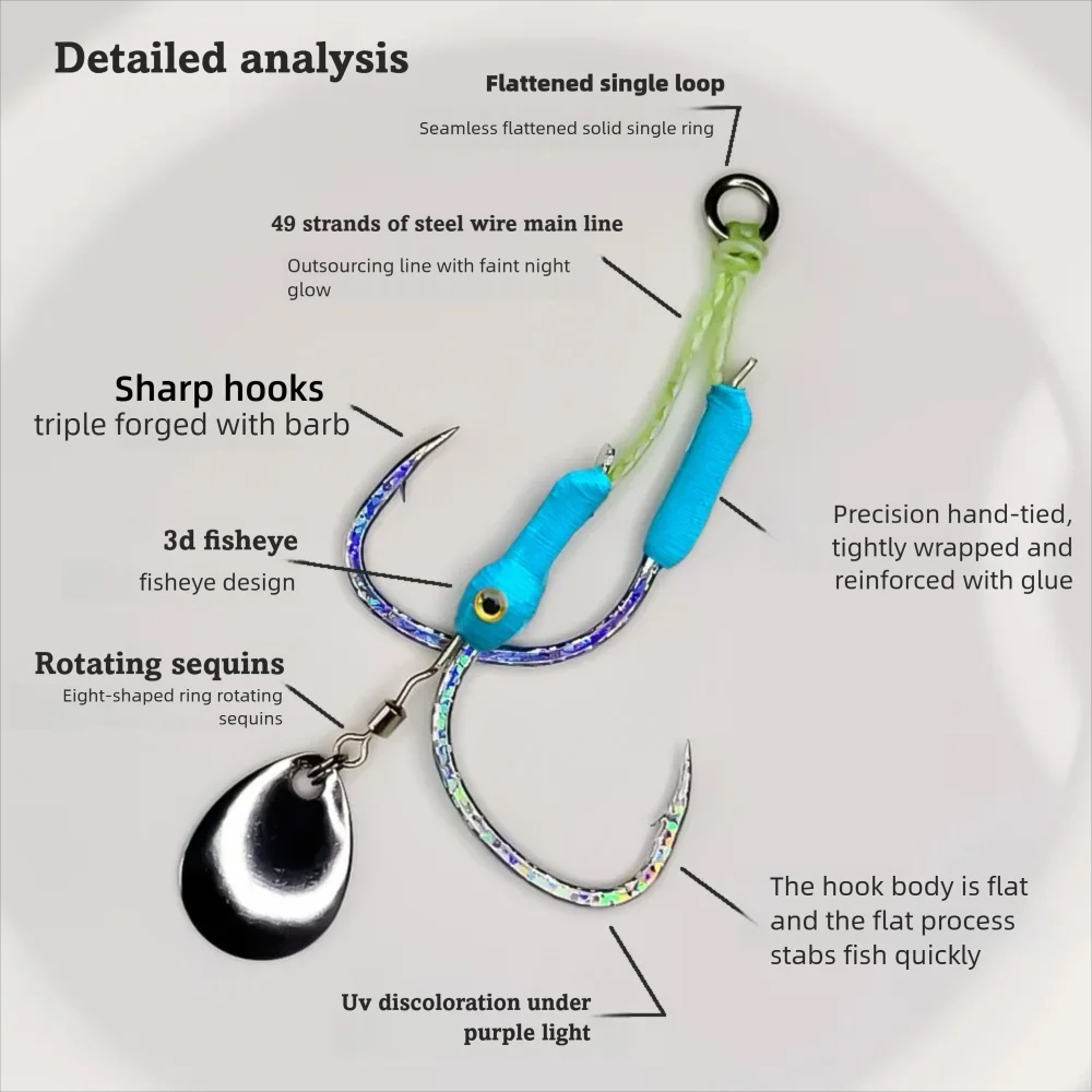 2Pairs/Bag Jigging Lure Assist - đánh giá và giá Jigger Double Sided