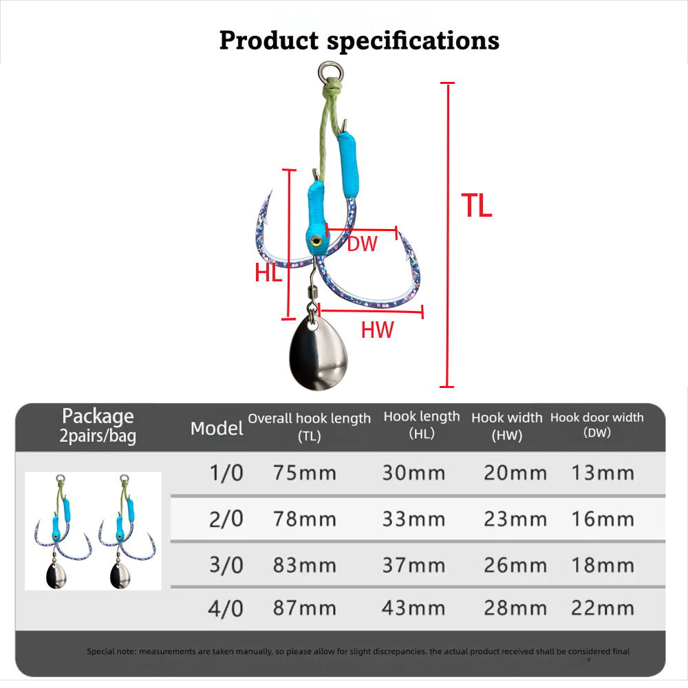 2Pairs/Bag Jigging Lure Assist - đánh giá và giá Jigger Double Sided