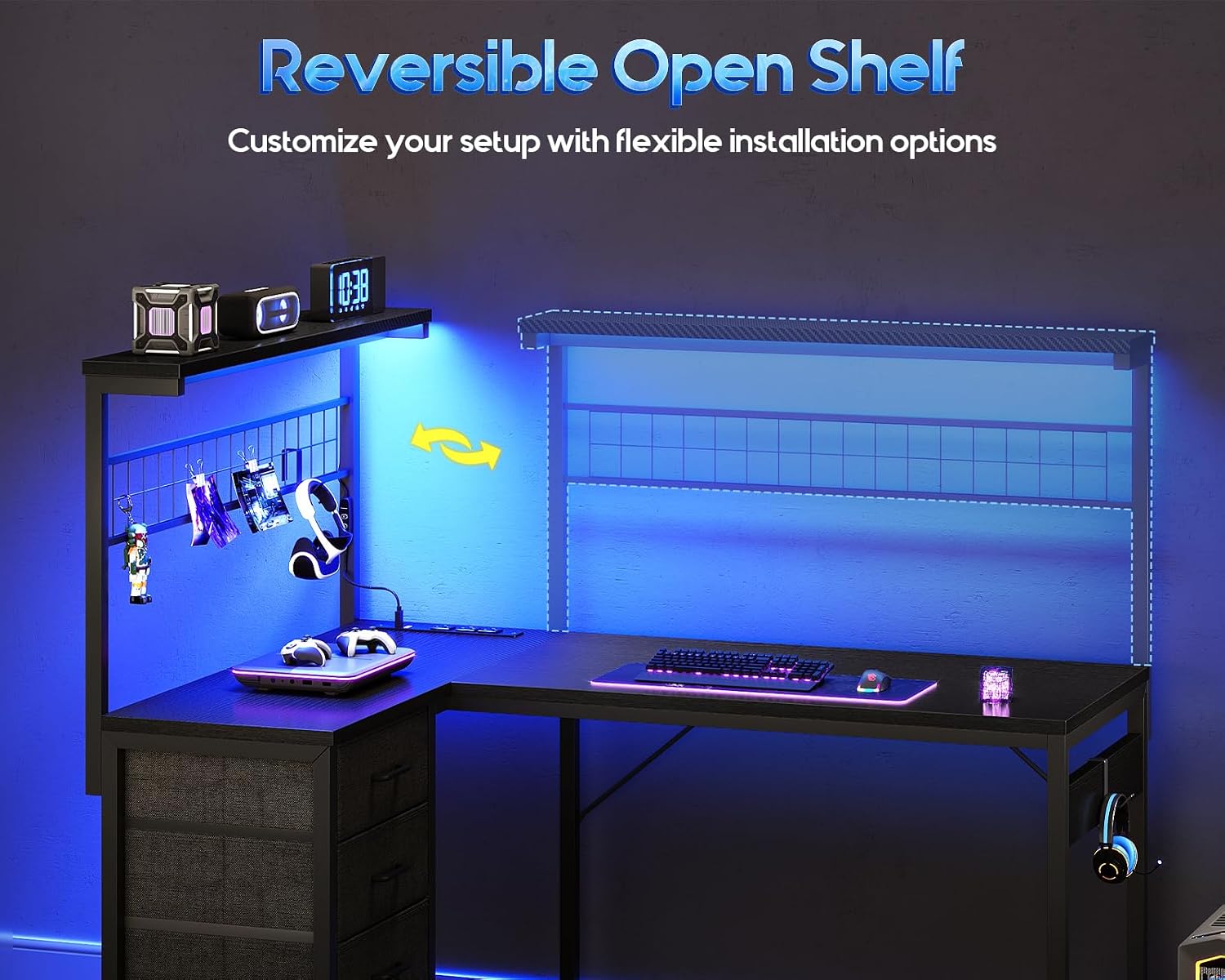 L Shaped Gaming Desk With Shel - đánh giá và giá Home Bar Shelf